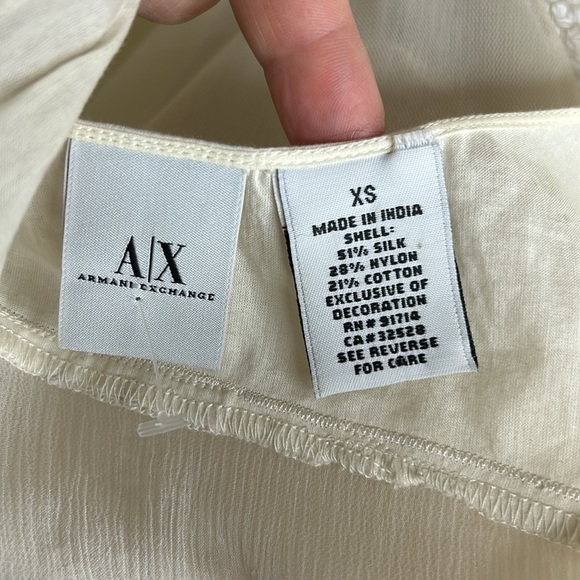 BNWOT A|X Armani Exchange Set Silk Cami, Sequin Layered Top with Hair Clip - Picture 11 of 15